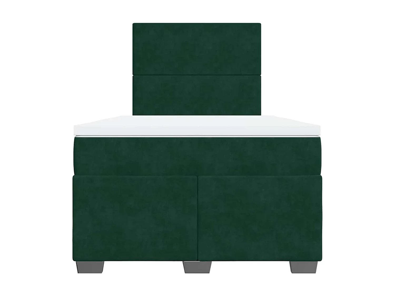 Cama box spring con colchón terciopelo verde oscuro 120x200 cm