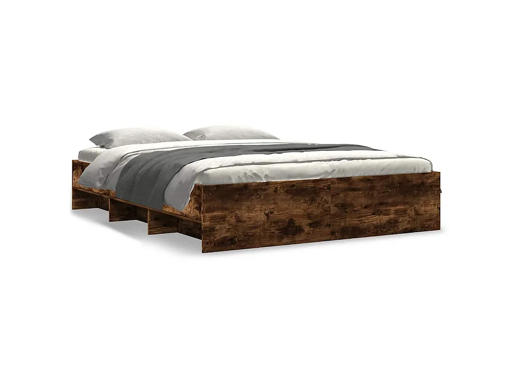 Bedframe zonder matras hout gerookt eikenkleurig 160x200 cm