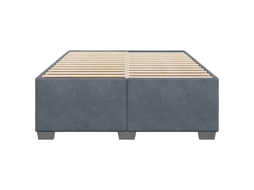 Giroletto senza Materasso Grigio Scuro 160x200 cm Velluto
