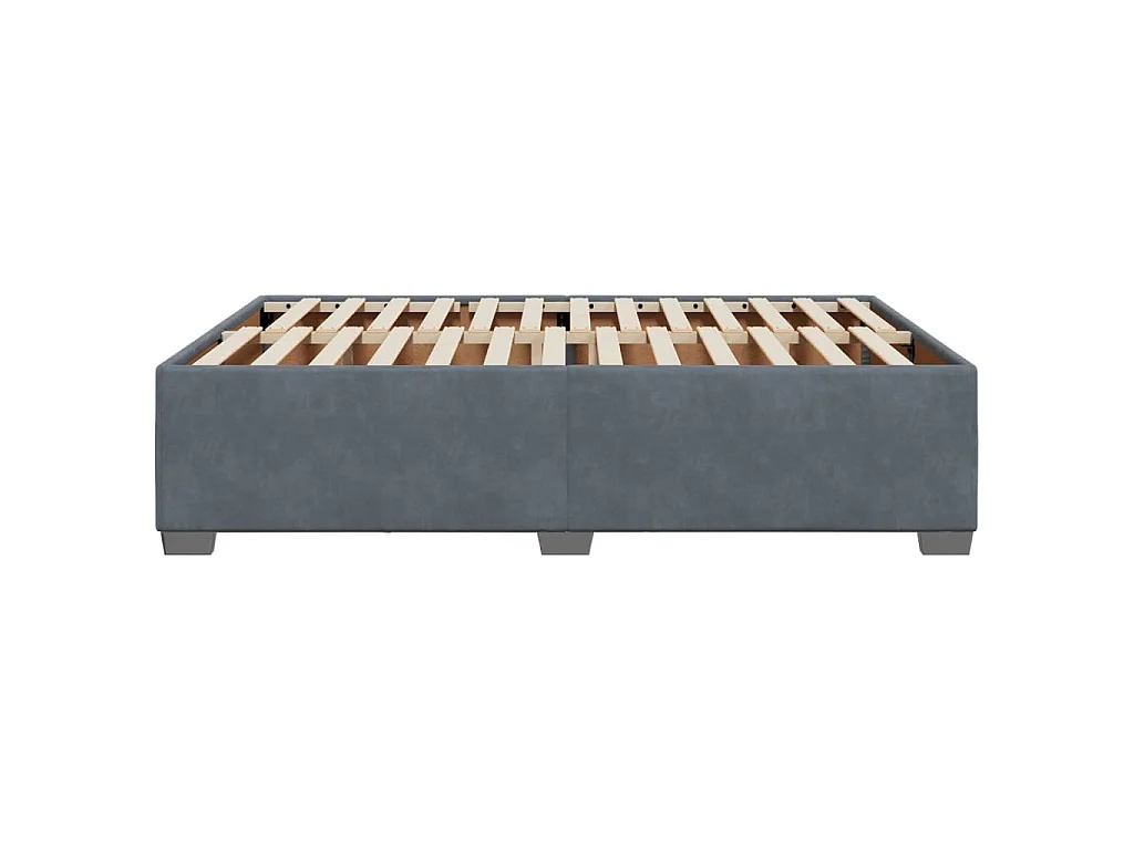 Giroletto senza Materasso Grigio Scuro 160x200 cm Velluto