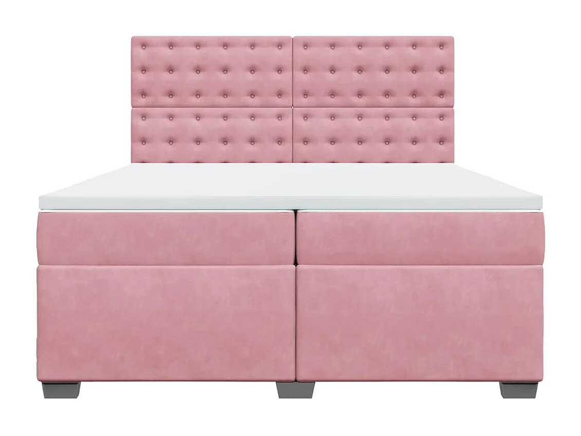 Sommier à lattes de lit avec matelas Rose 200x200 cm Velours