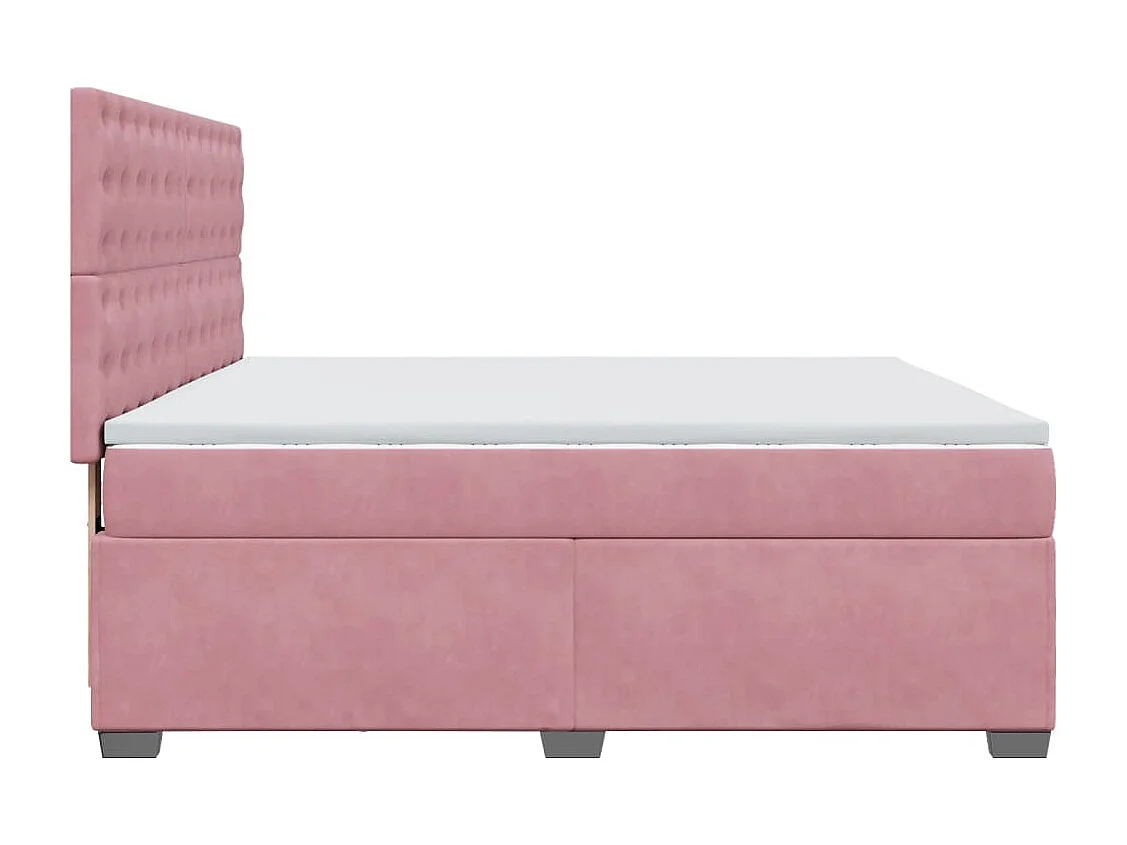 Sommier à lattes de lit avec matelas Rose 200x200 cm Velours