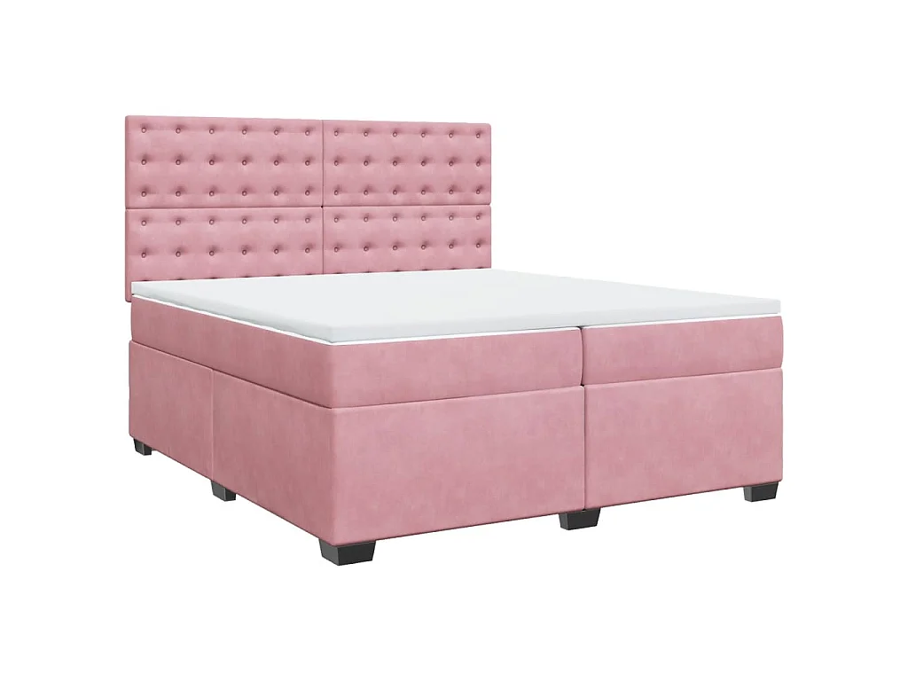 Sommier à lattes de lit avec matelas Rose 200x200 cm Velours