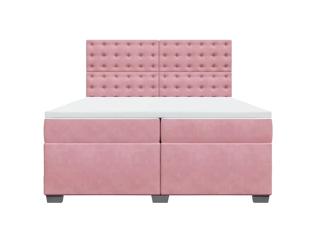 Sommier à lattes de lit avec matelas Rose 200x200 cm Velours