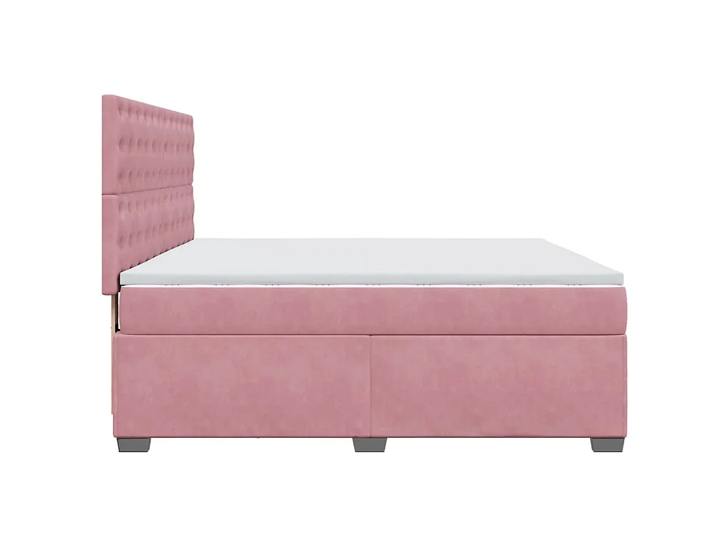 Sommier à lattes de lit avec matelas Rose 200x200 cm Velours