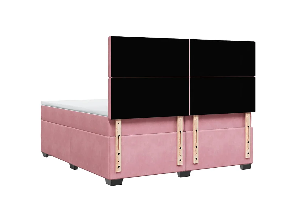 Sommier à lattes de lit avec matelas Rose 200x200 cm Velours