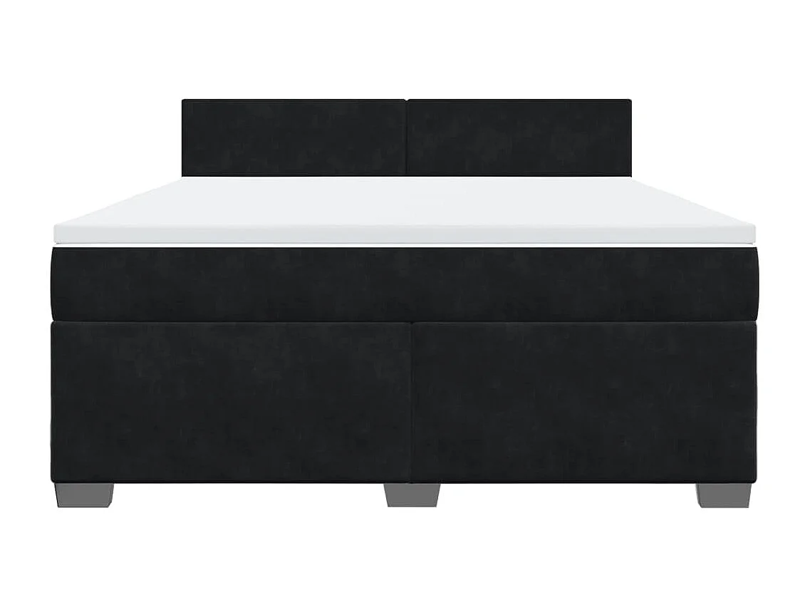 Boxspring met matras fluweel zwart 180x200 cm