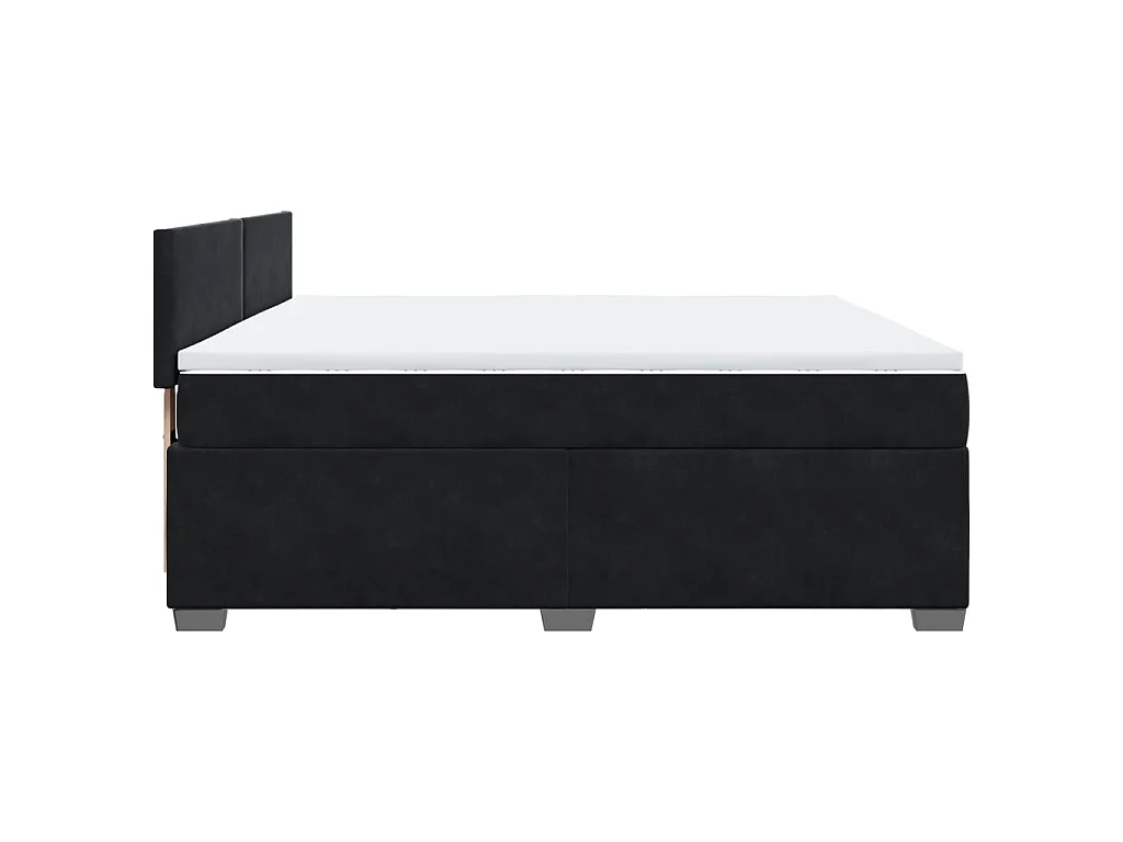 Sommier à lattes de lit avec matelas Noir 180x200 cm Velours