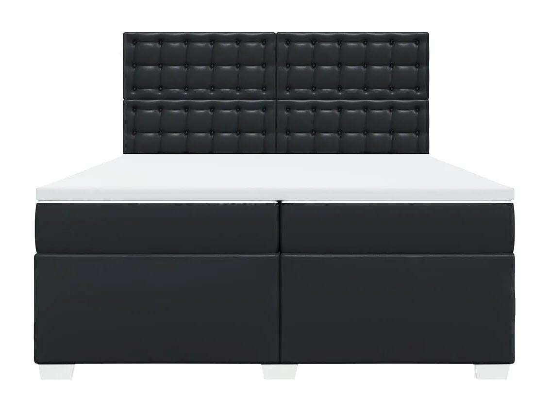 Boxspring met matras kunstleer zwart 200x200 cm