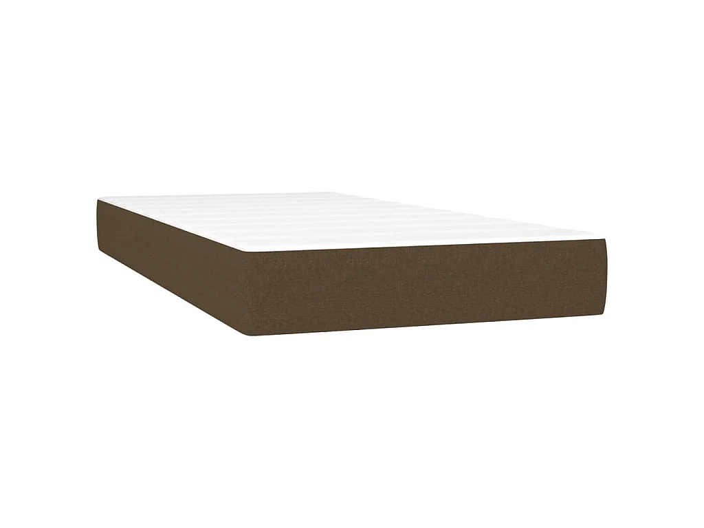 Boxspring met matras en LED stof donkerbruin 80x200 cm