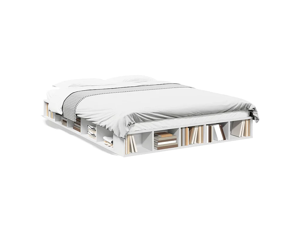 Cadre de lit sans matelas blanc 160x200 cm