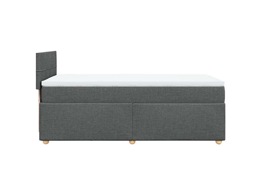 Cama box spring con colchón tela gris oscuro 90x190 cm