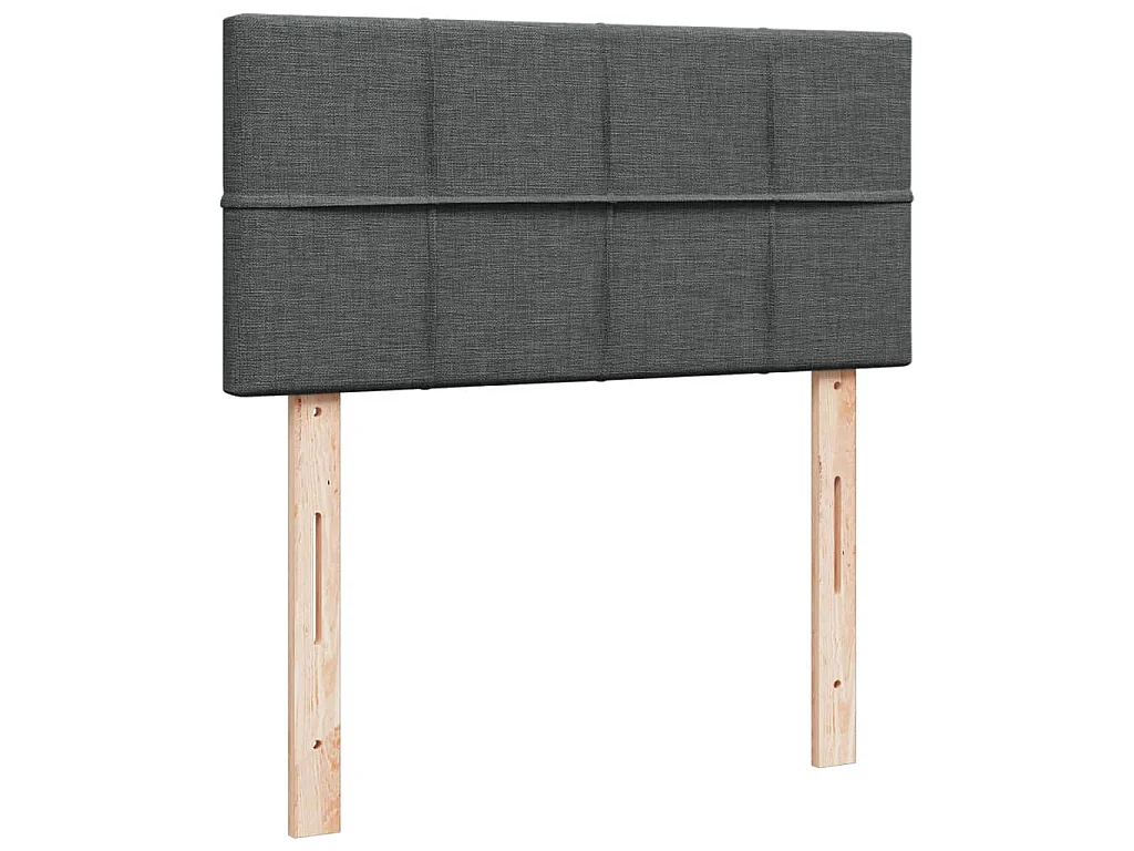 Cama box spring con colchón tela gris oscuro 90x190 cm