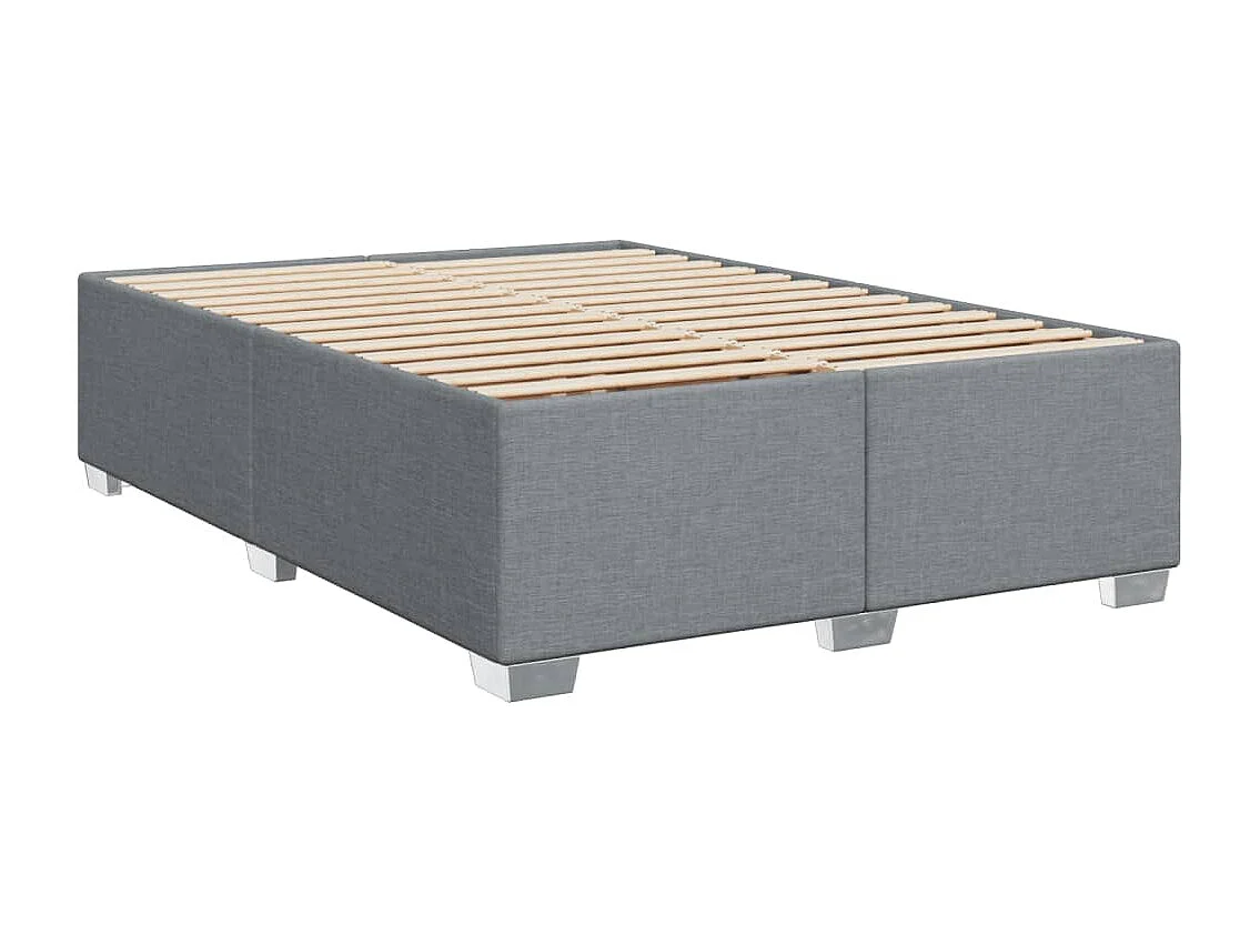 Cama box spring con colchón tela gris claro 140x200 cm