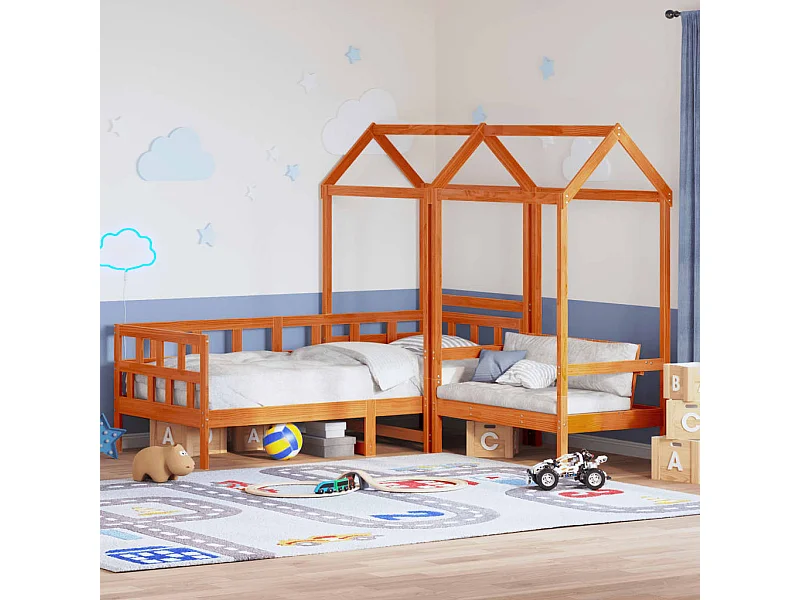 Ensemble de lit de jour avec toit sans matelas 80x200 cm