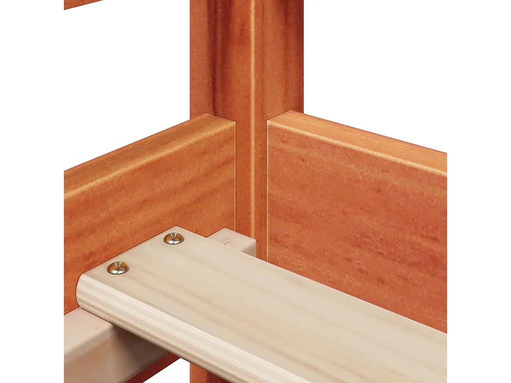 Conj. sofá-cama c/ telhado 80x200 cm pinho maciço castanho-mel