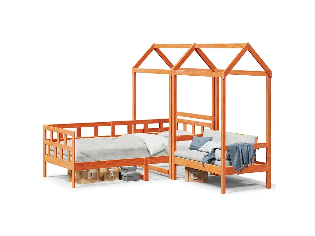 Ensemble de lit de jour avec toit sans matelas 80x200 cm