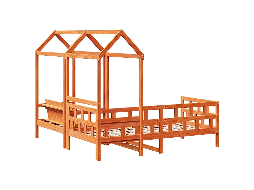 Ensemble de lit de jour avec toit sans matelas 80x200 cm