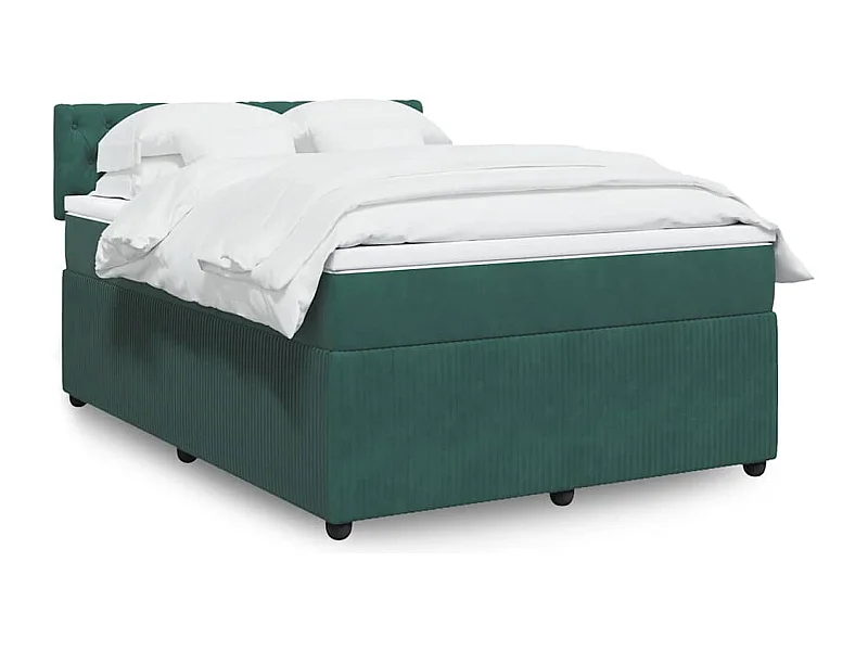 Boxspring met matras fluweel donkergroen 160x200 cm