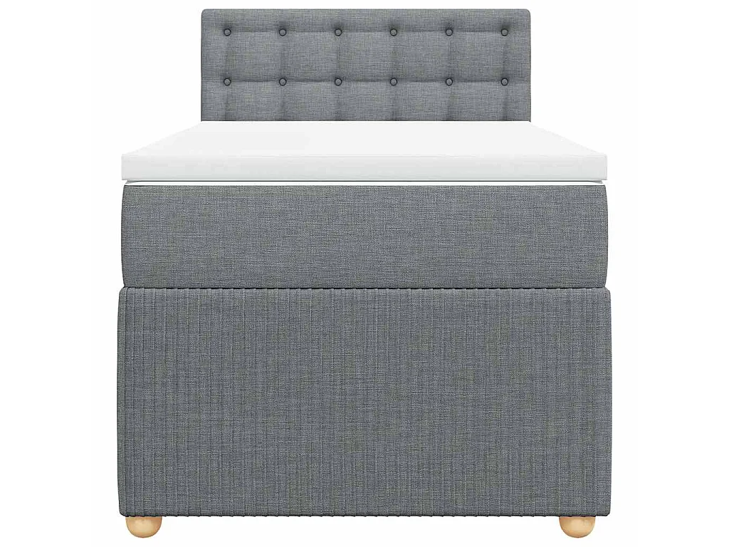 Boxspringbett mit Matratze Hellgrau 90x190 cm Stoff