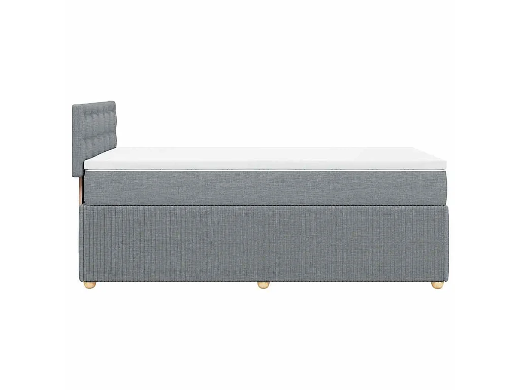 Boxspringbett mit Matratze Hellgrau 90x190 cm Stoff