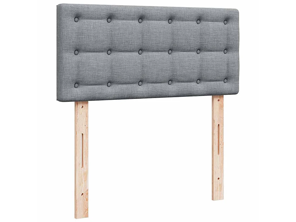 Boxspringbett mit Matratze Hellgrau 90x190 cm Stoff