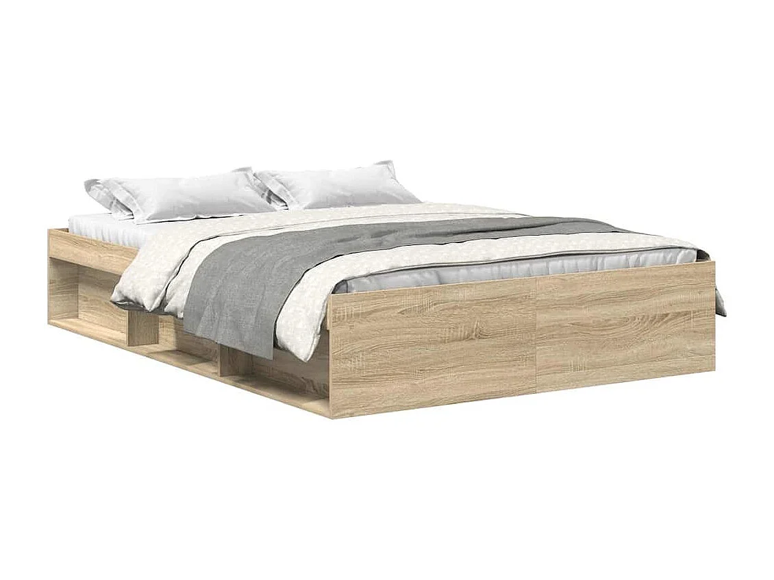 Cadre de lit sans matelas chêne sonoma 140x200 cm