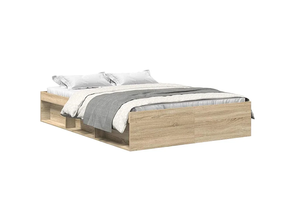 Cadre de lit sans matelas chêne sonoma 140x200 cm
