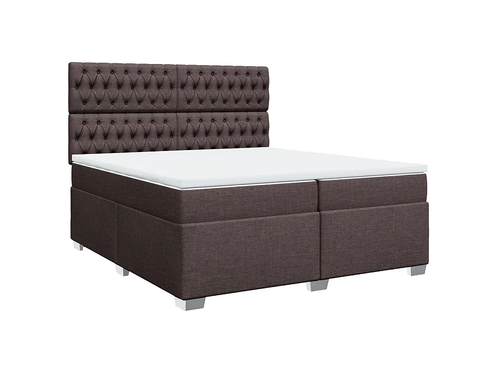 Boxspringbett mit Matratze Dunkelbraun 200x200 cm Stoff
