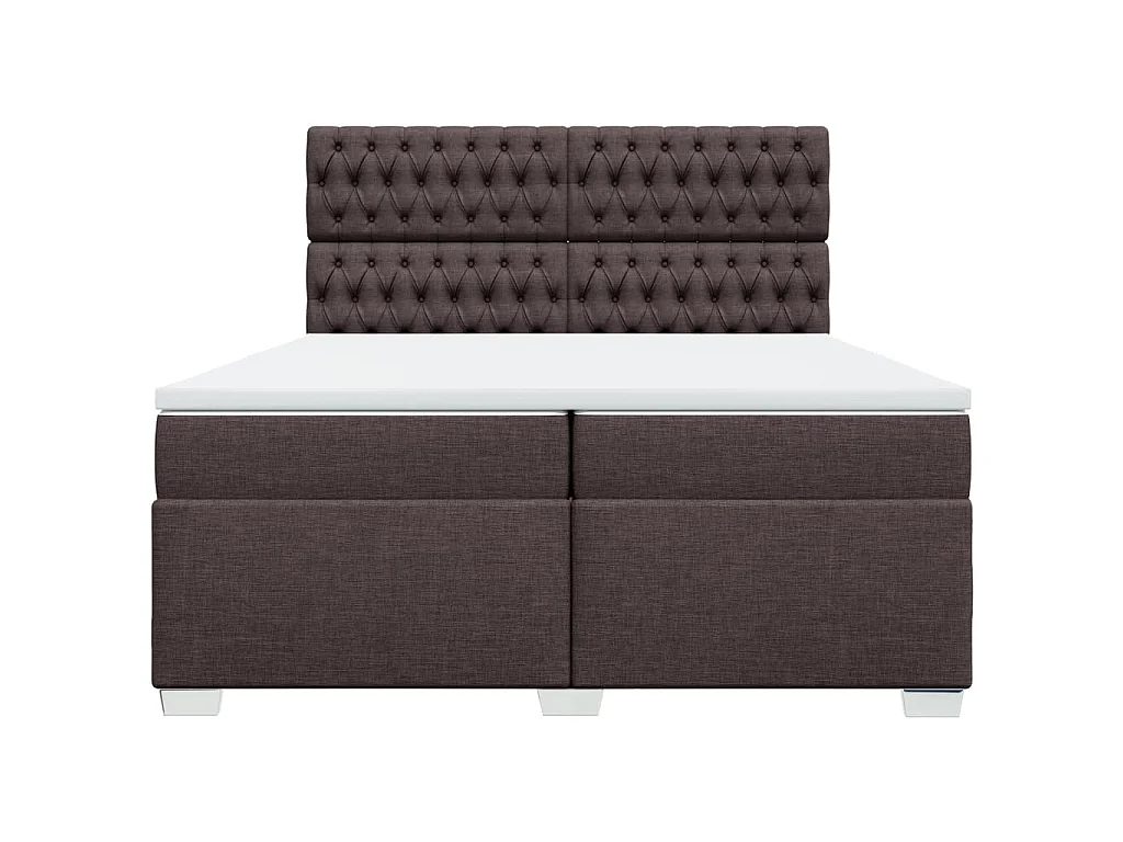 Boxspringbett mit Matratze Dunkelbraun 200x200 cm Stoff