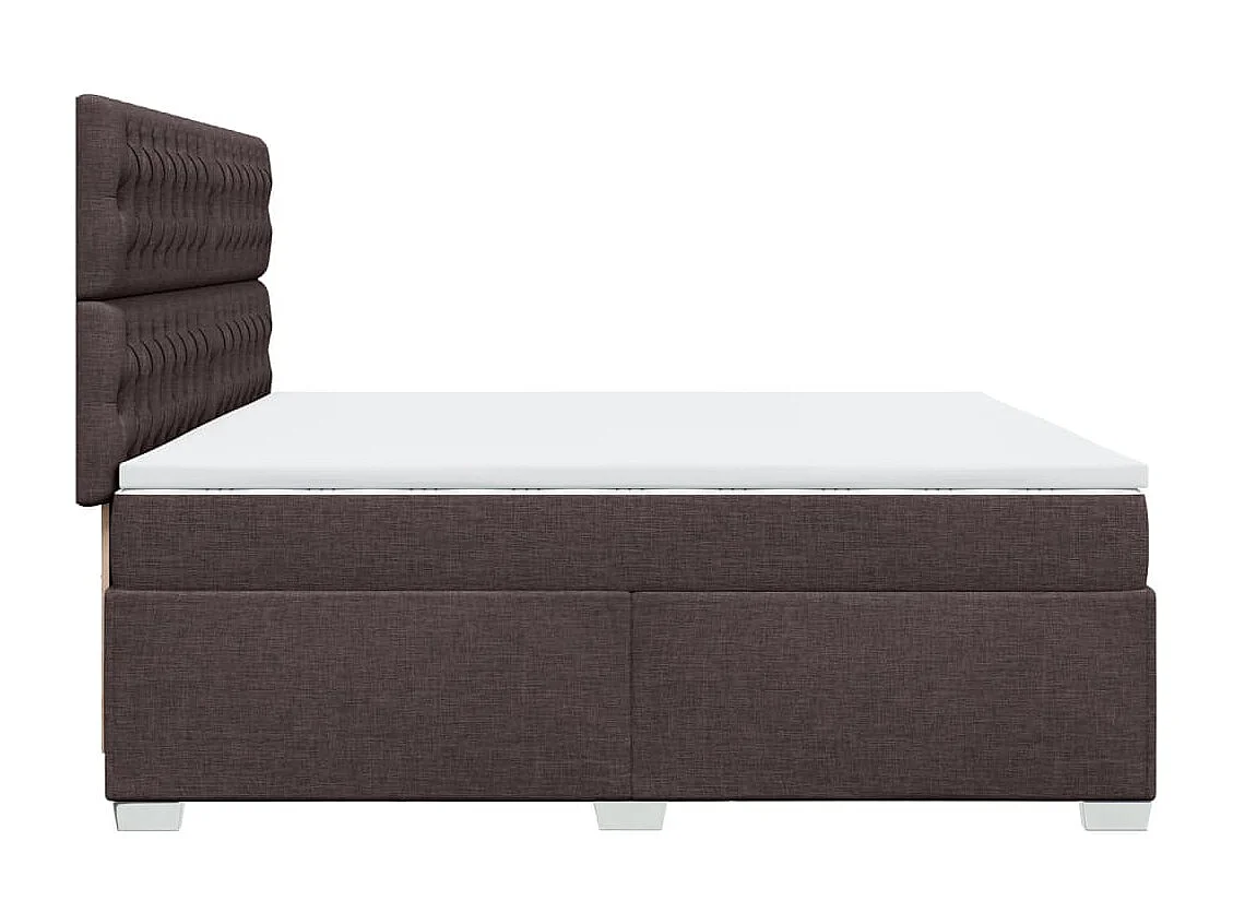 Boxspringbett mit Matratze Dunkelbraun 200x200 cm Stoff