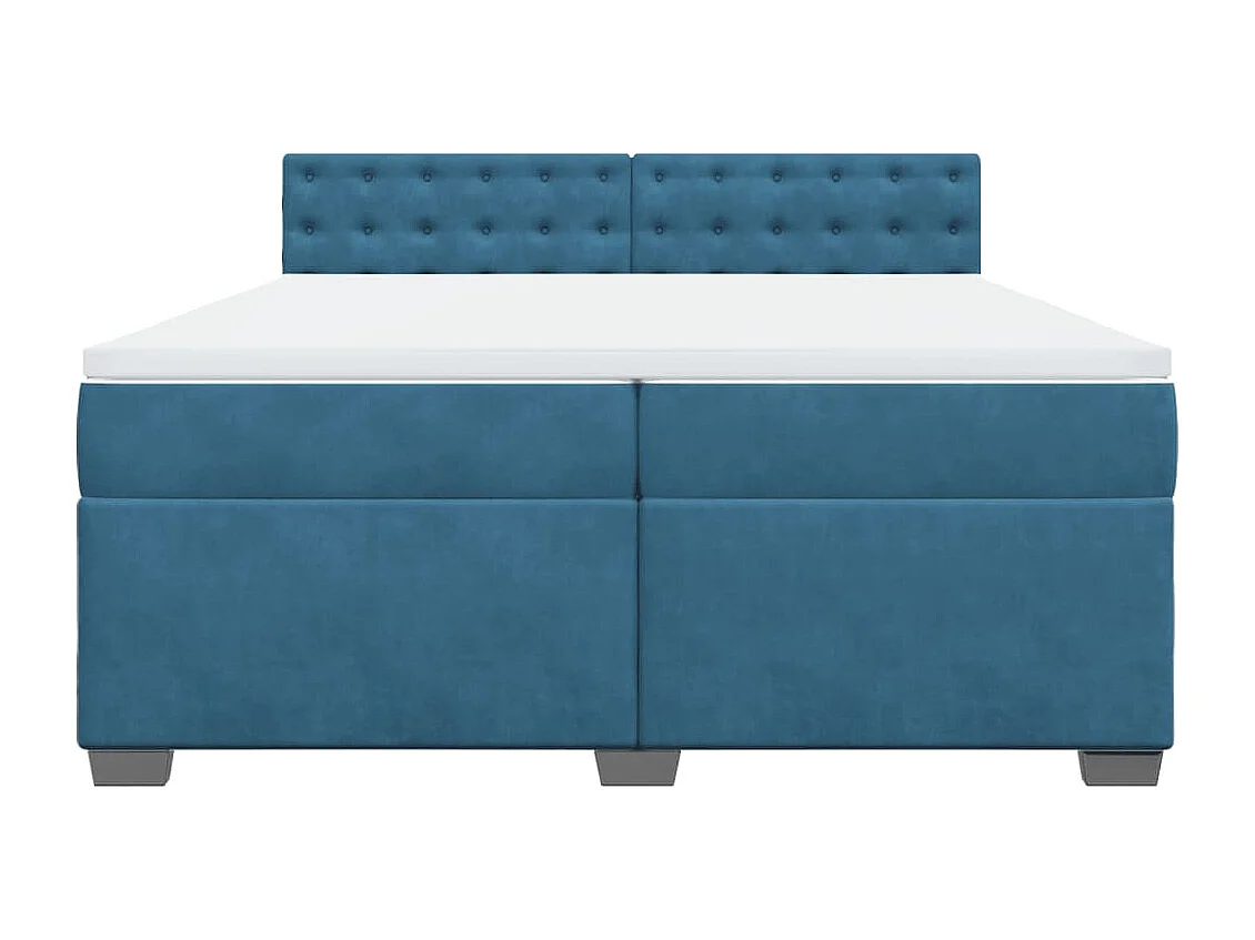 Boxspring met matras fluweel blauw 200x200 cm