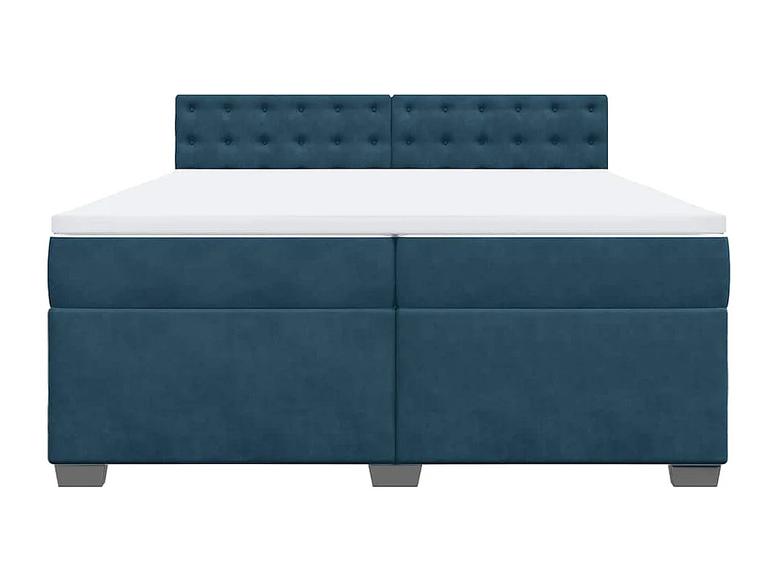 Boxspringbett mit Matratze Blau 200x200 cm Samt
