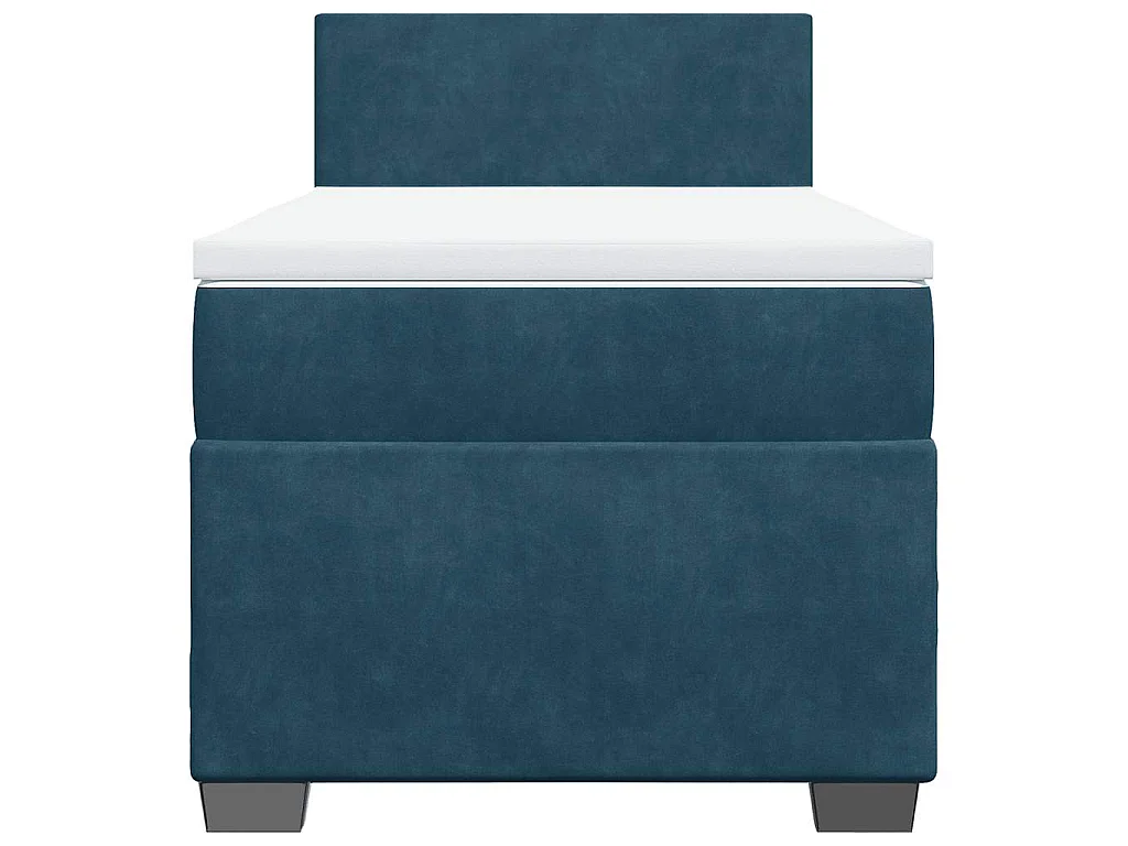 Boxspring met matras fluweel donkerblauw 90x200 cm