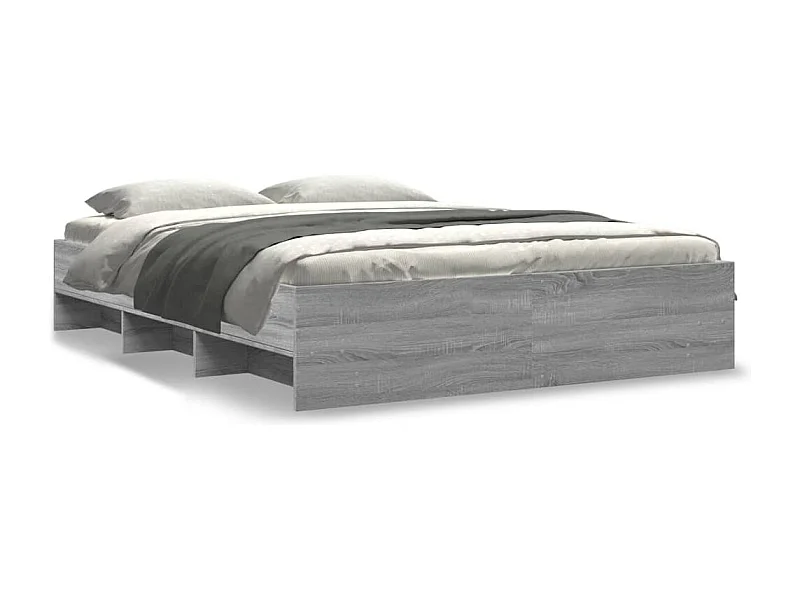 Estructura de cama madera de ingeniería gris Sonoma 150x200 cm