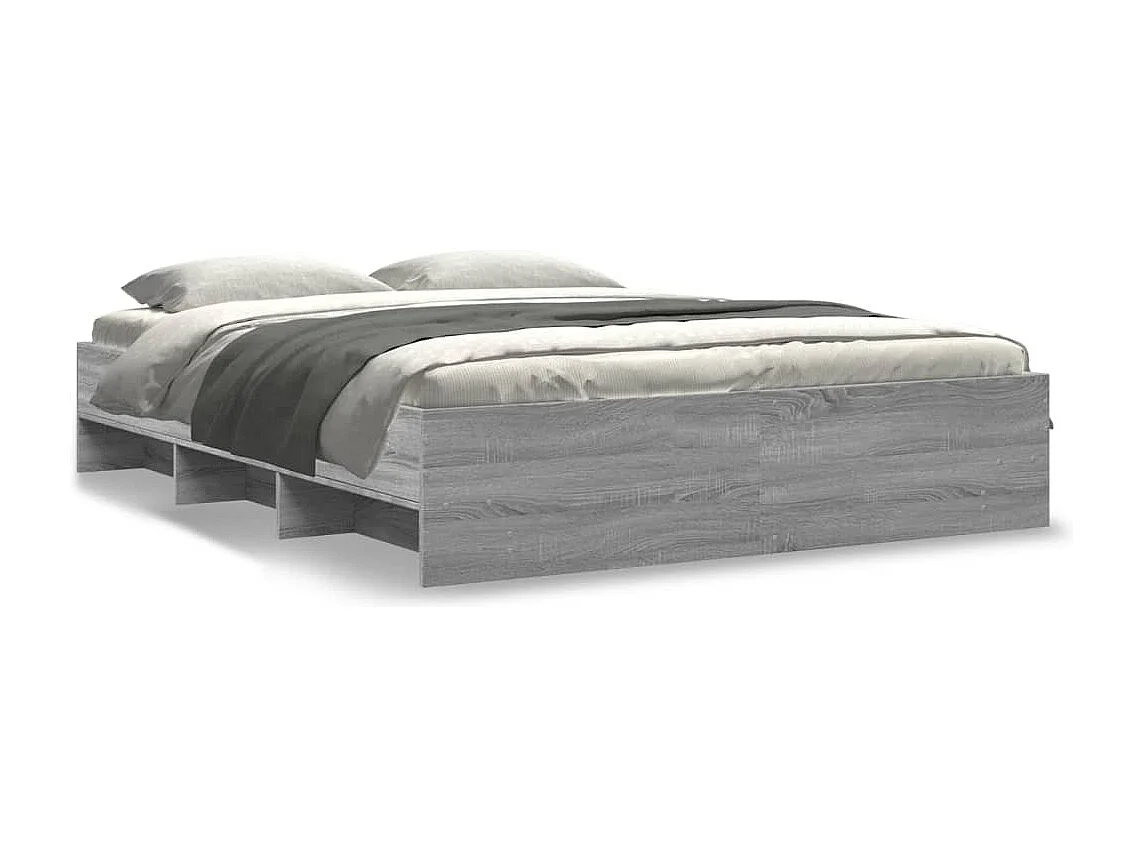 Estructura de cama madera de ingeniería gris Sonoma 150x200 cm