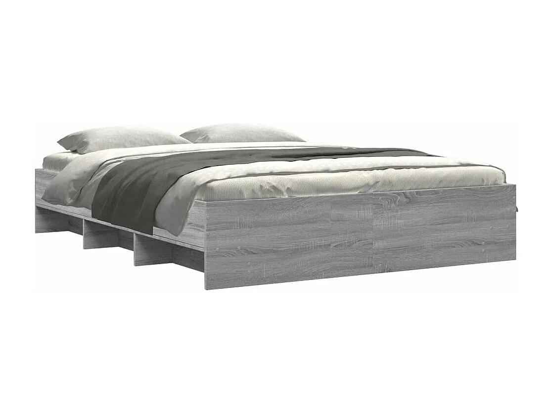 Estrutura de cama 150x200 cm derivados de madeira cinza sonoma