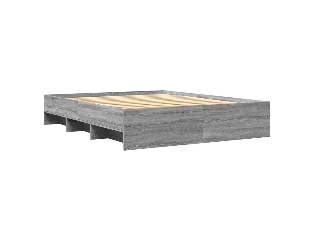 Bedframe bewerkt hout grijs sonoma eikenkleurig 150x200 cm