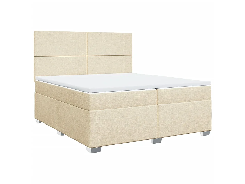 Boxspringbett mit Matratze Creme 200x200 cm Stoff