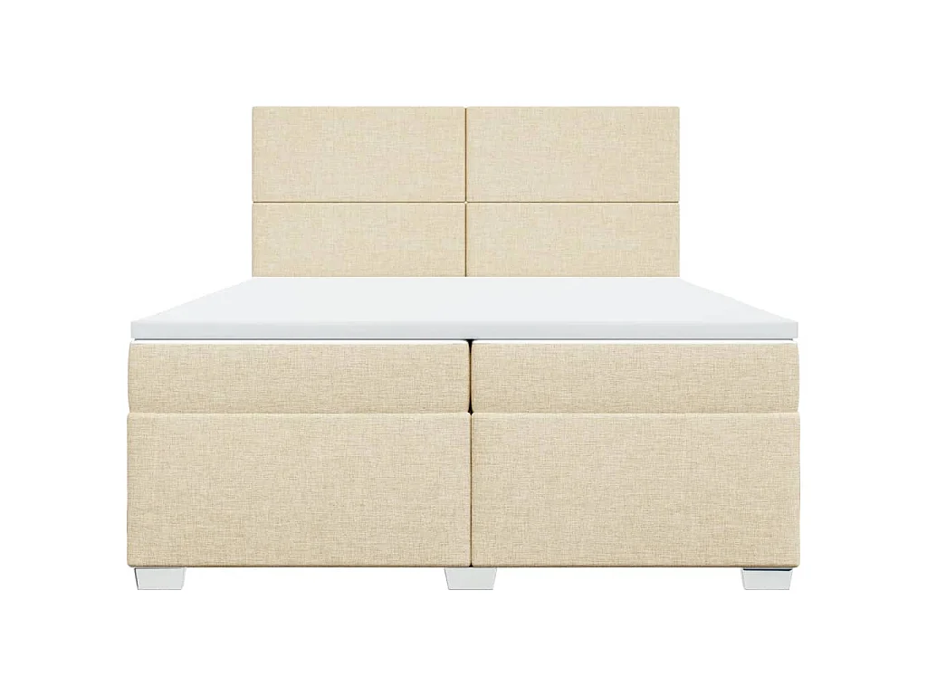 Boxspringbett mit Matratze Creme 200x200 cm Stoff