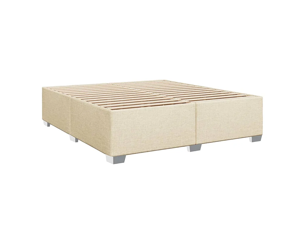 Boxspringbett mit Matratze Creme 200x200 cm Stoff
