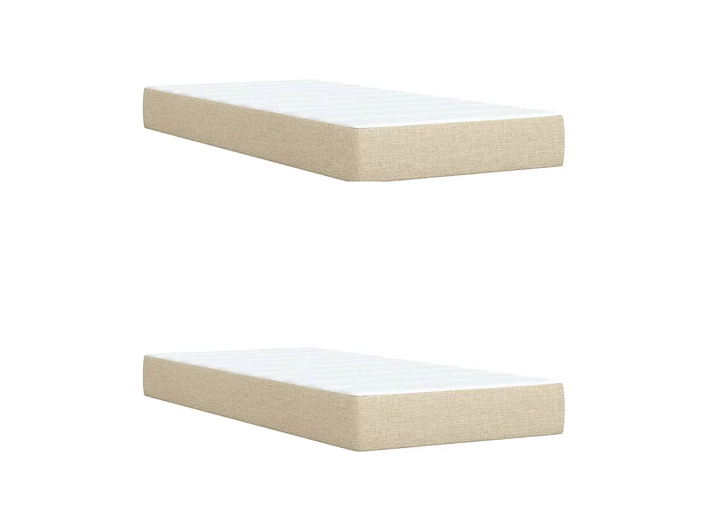 Boxspringbett mit Matratze Creme 200x200 cm Stoff