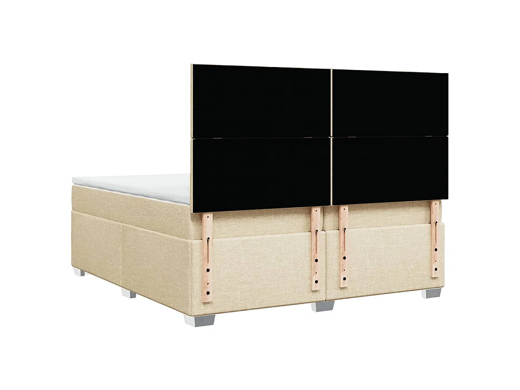 Boxspringbett mit Matratze Creme 200x200 cm Stoff