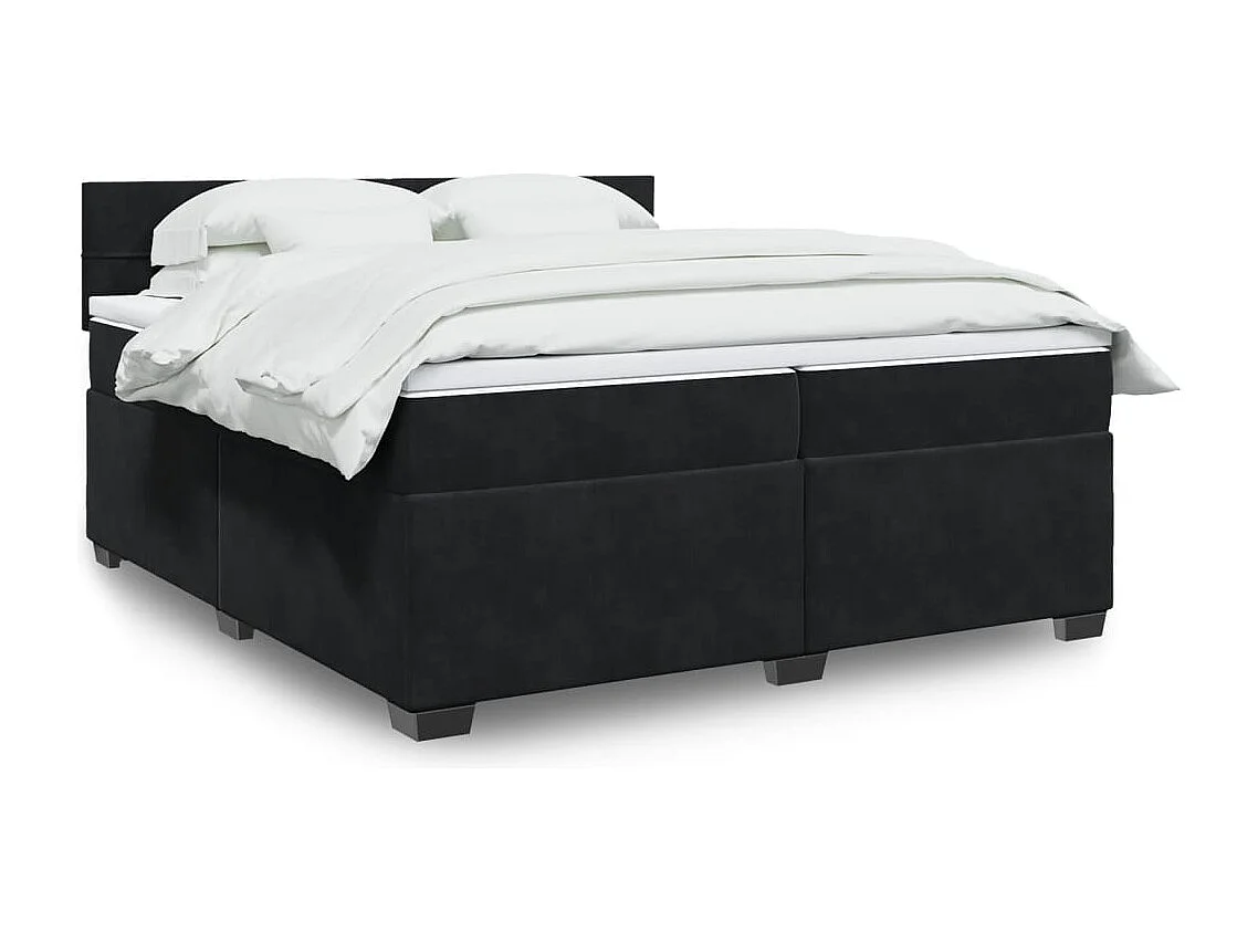 Boxspringbett mit Matratze Schwarz 200x200 cm Samt