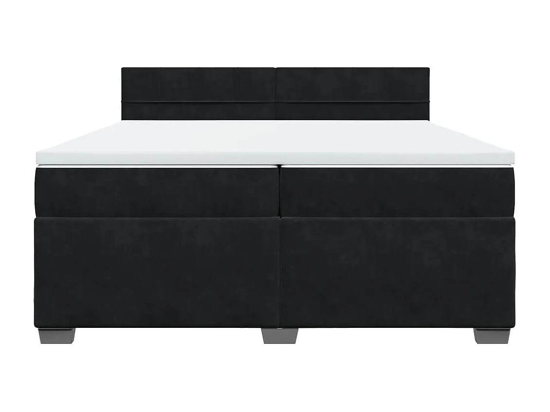 Boxspringbett mit Matratze Schwarz 200x200 cm Samt