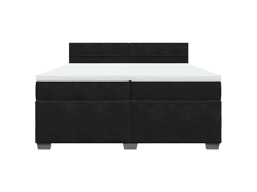 Giroletto a Molle con Materasso Nero 200x200 cm in Velluto