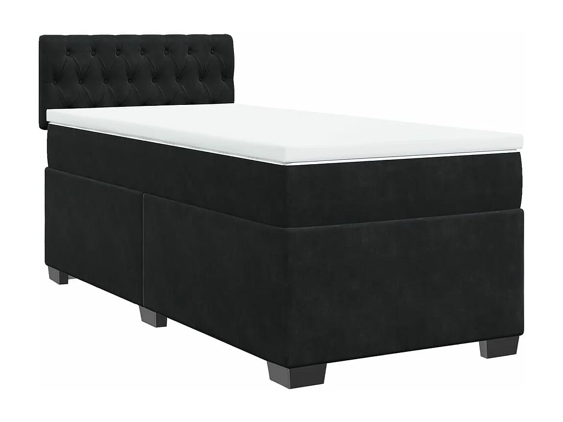 Boxspringbett mit Matratze Schwarz 90x190 cm Samt