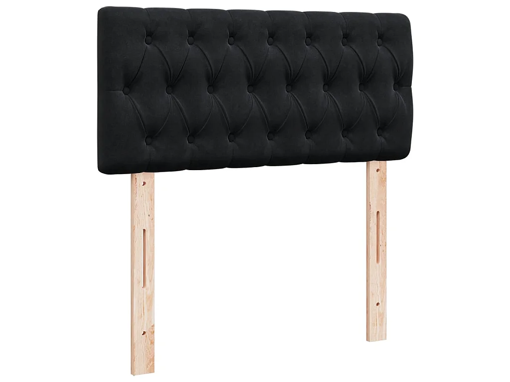 Sommier à lattes de lit avec matelas Noir 90x190 cm Velours