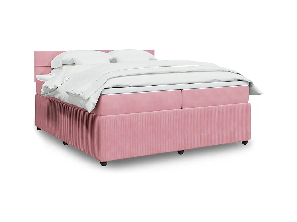 Sommier à lattes de lit avec matelas Rose 200x200 cm Velours