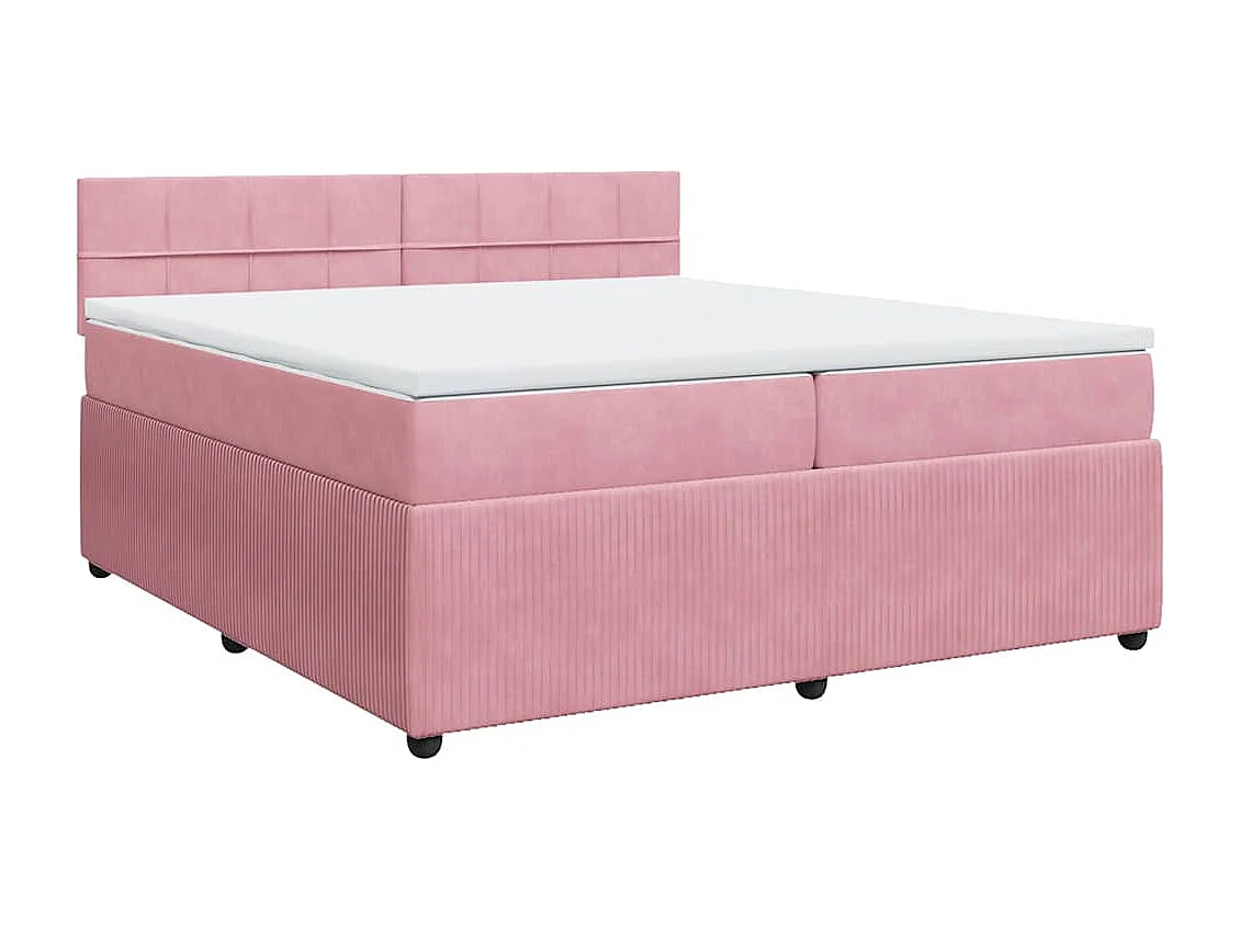 Sommier à lattes de lit avec matelas Rose 200x200 cm Velours